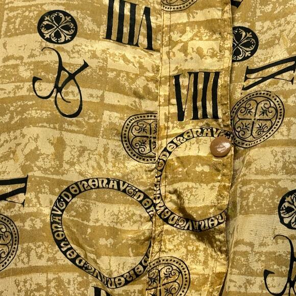 VTG Retro Details Sportswear Zip-up Lined Silk Bomber Jacket Women L Black Gold - Picture 7 of 12